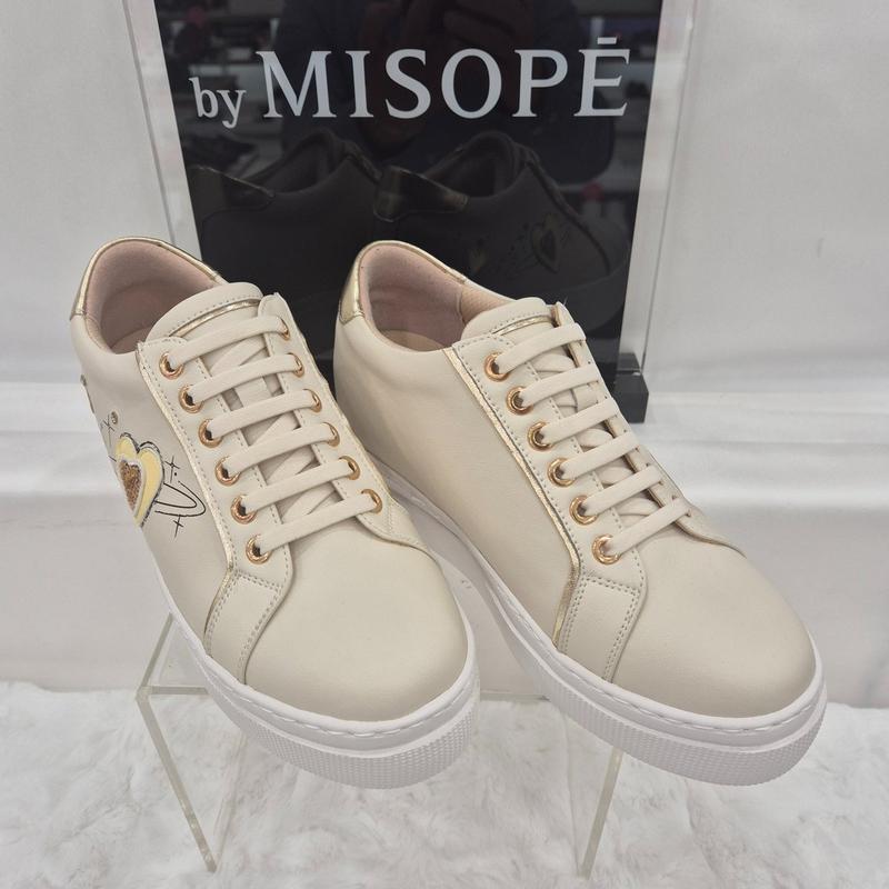 By 女性 ハートディテール 厚底スニーカー 112HT430DT004 IVORY 4 JJ