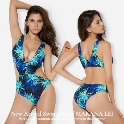 【新作】セール 水着　レディース　体型カバー　ママ水着　セクシー スリム　ワンピース ビキニ トレンド ブルー 大きめ　盛れる 海外 セレブ リゾート ゆったりサイズ　大きいサイズ　ぽっちゃり お洒落