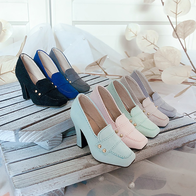 1/3 BJD ドール靴 スクエアトゥハイヒール 7色 SD16/SDGR/DD女の子サイズ球体関節人形用