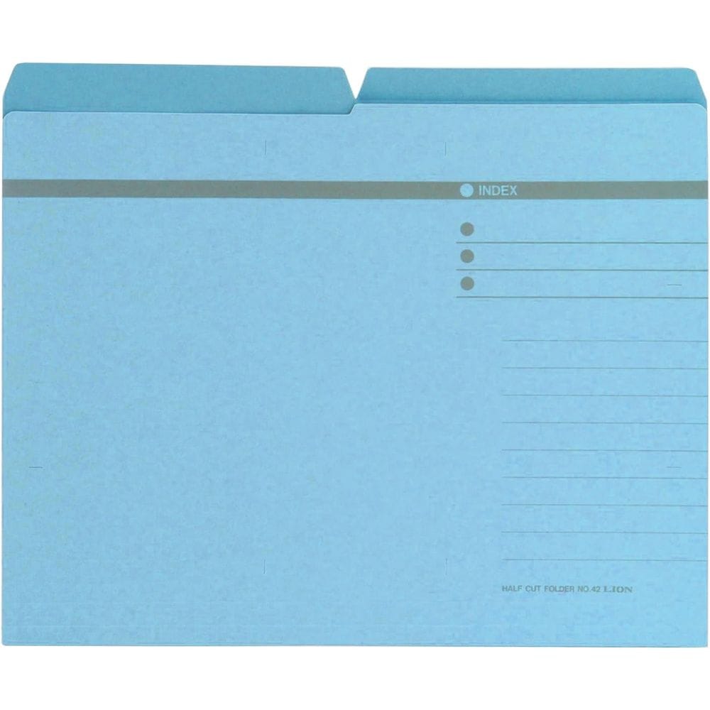 （まとめ買い）ライオン事務器 ハーフカットフォルダー A4判 No.42-20P 青 20冊入 132-16 [x3]
