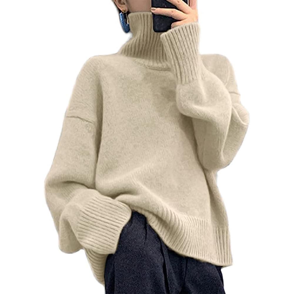 ニット リブ セーター タートル レディース ハイネック 長袖 プルオーバー 暖か オシャレ カジュアル トップス 秋冬 BV72