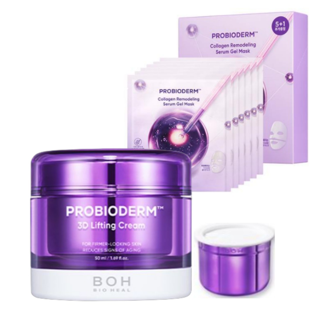 【正規品】 プロバイオダーム3Dリフティングクリーム 50ml（本品 + 詰め替え）+ プロバイオダム コラーゲン リモデリング セラム ゲル マスク 6枚