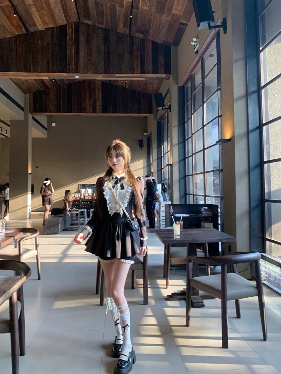 ベトナムと韓国のxiaoyu裕福な娘のドレスレトロな誕生日プリンセス高貴な財閥娘の小さな香りのスタイルのスーツスカート