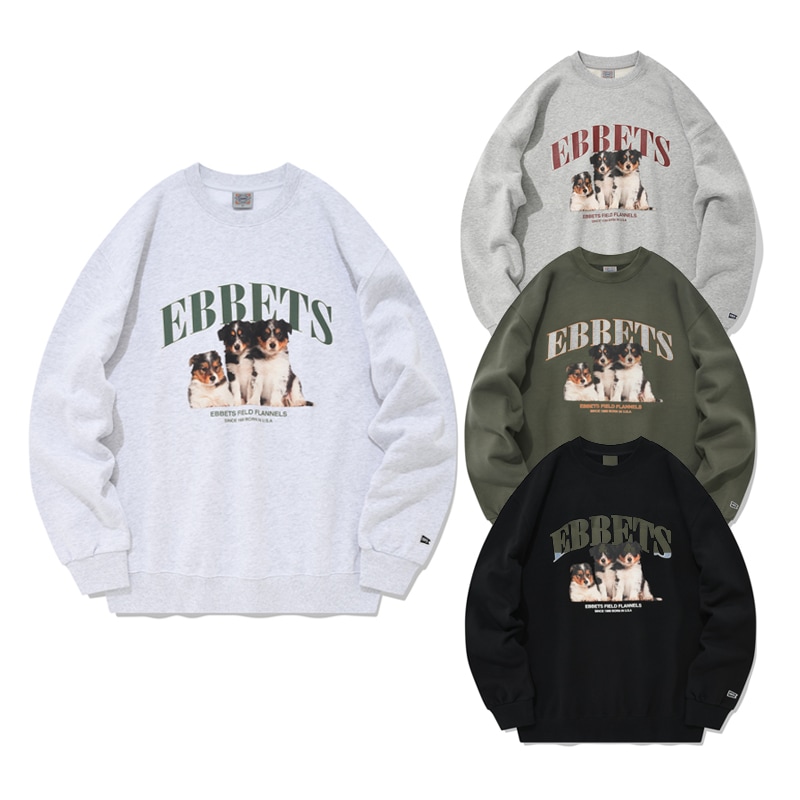 [NCT ヘチャン 着用] [EBBETSFIELD] Border Collie Puppy Sweatshirt 韓国 アイドル レディース メンズ 秋 冬 大きいサイズ