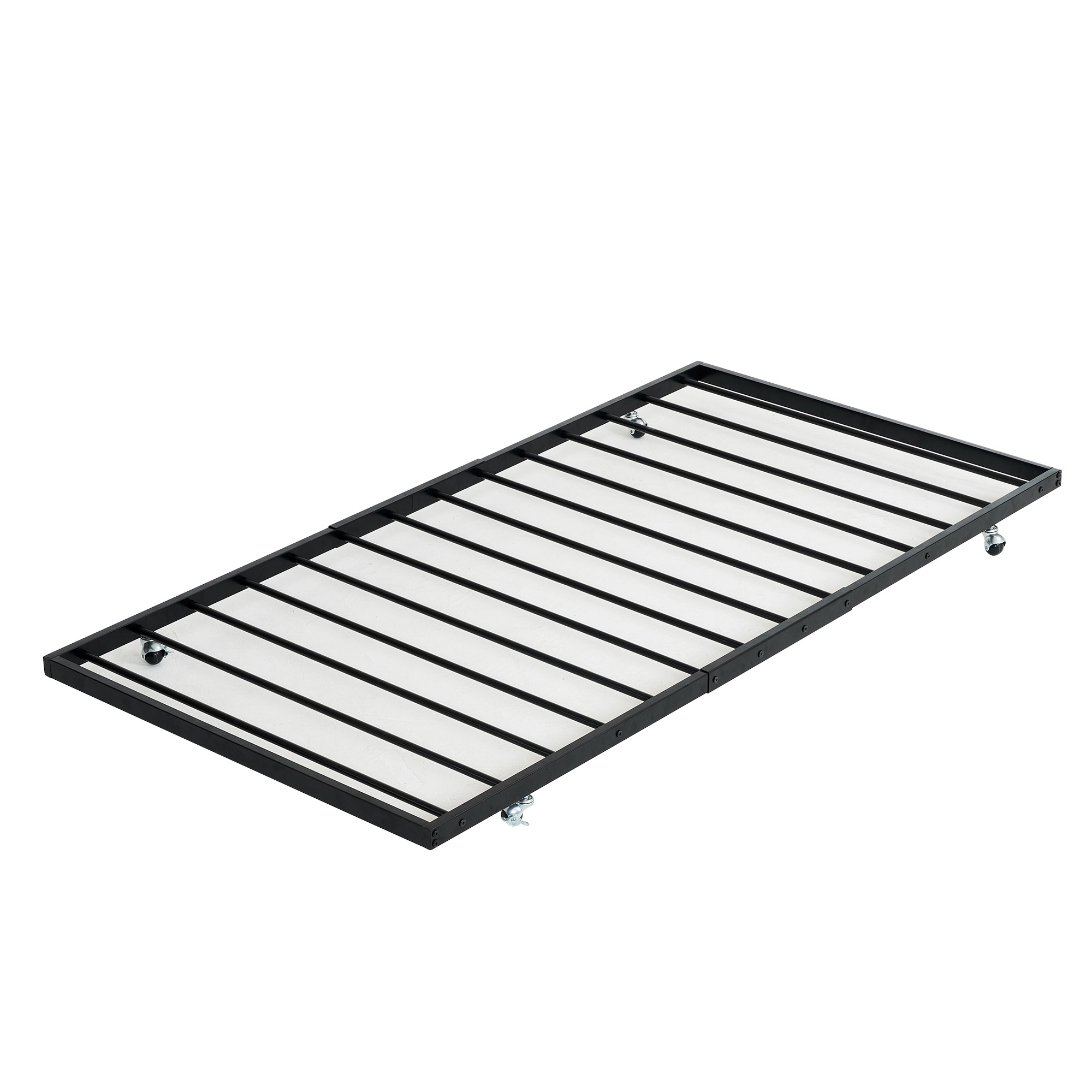 ブラック 195×97cm シングル 収納しやすい北欧風スチール耐震ベッド 8,500円