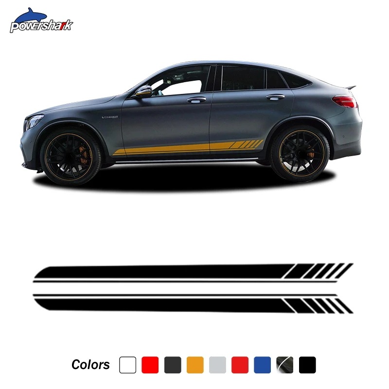 2個セット エディション1 サイドストライプ スカートステッカー メルセデス・ベンツ GLCクラスクーペ C253 X253 GLC200 GLC250 GLC43 GLC63 AMG アクセサリー