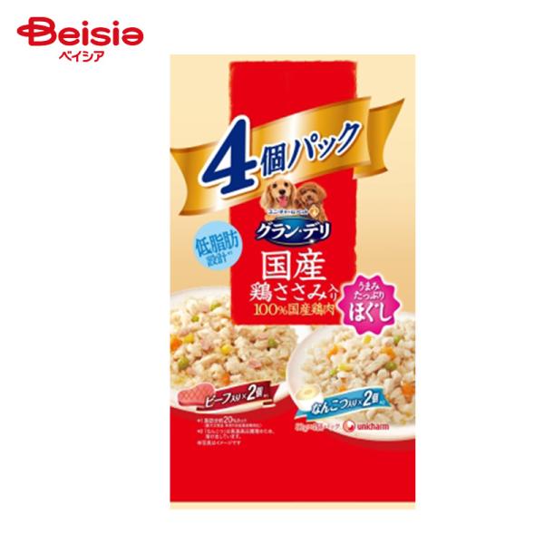 ドッグフード ユニ・チャーム グラン・デリ パウチ ほぐしビーフ＆なんこつ 80g 4Ｐ×16 ウェットフード 缶詰 ペット