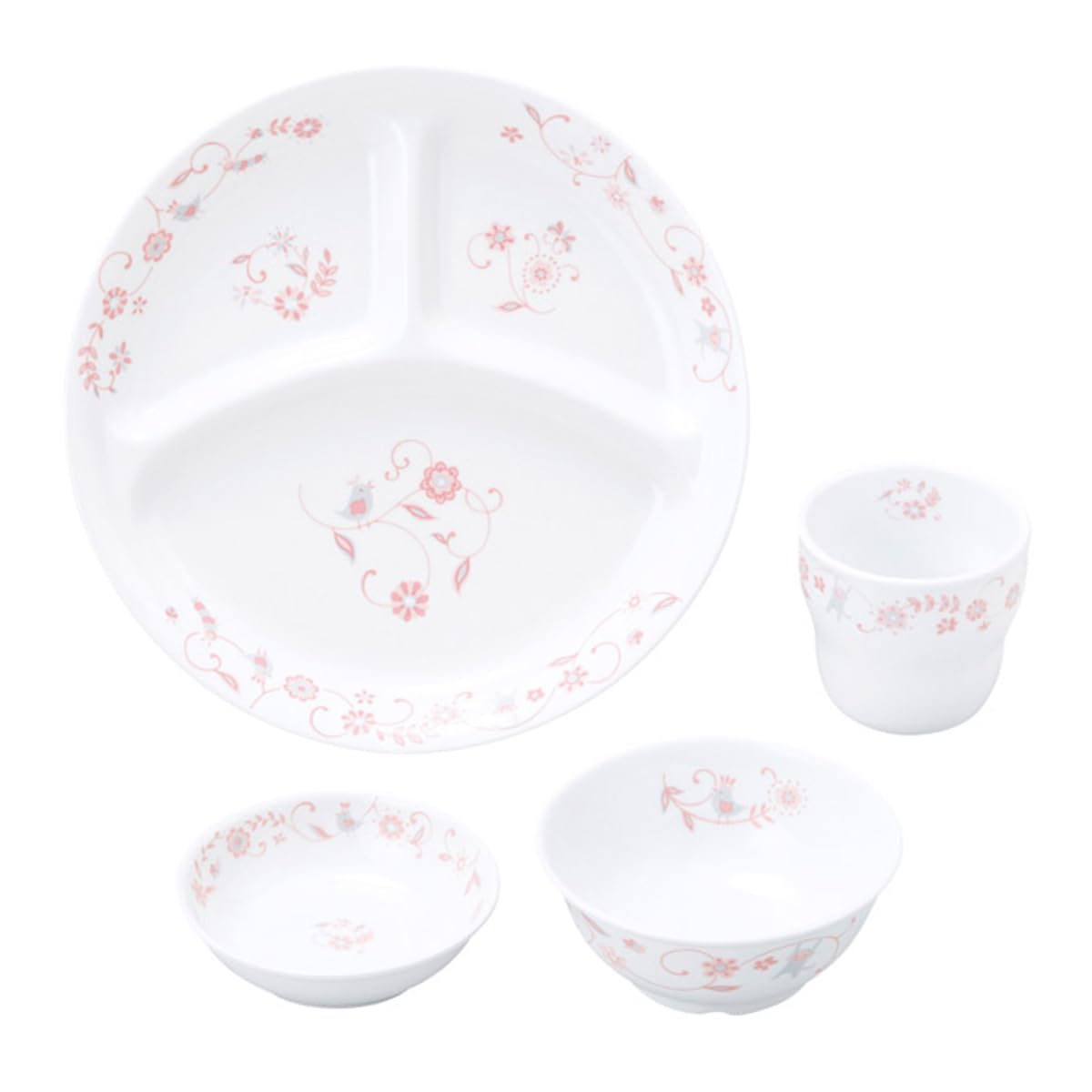 【公式】OGISO(おぎそ) 強化磁器食器4点セット (食洗機・レンジ対応) サラサ ピンク SET-0058