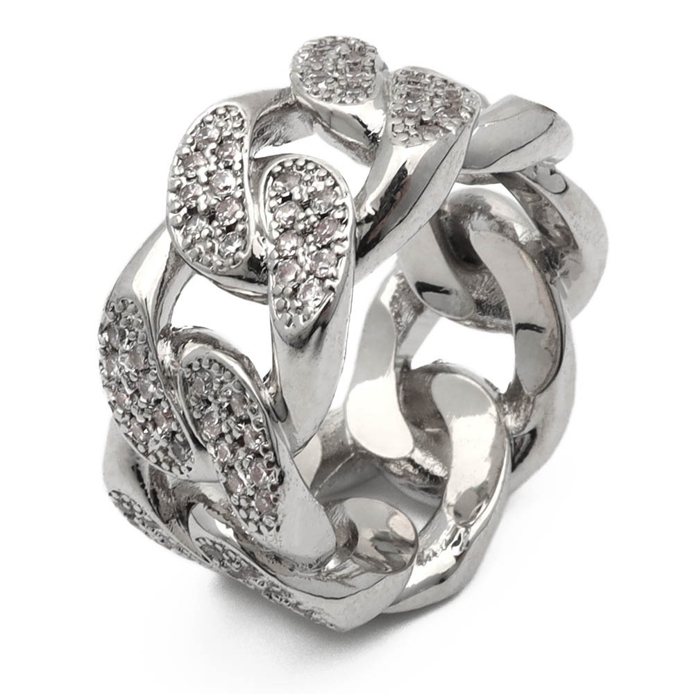 CZパヴェ 喜平リング [r294-silver]