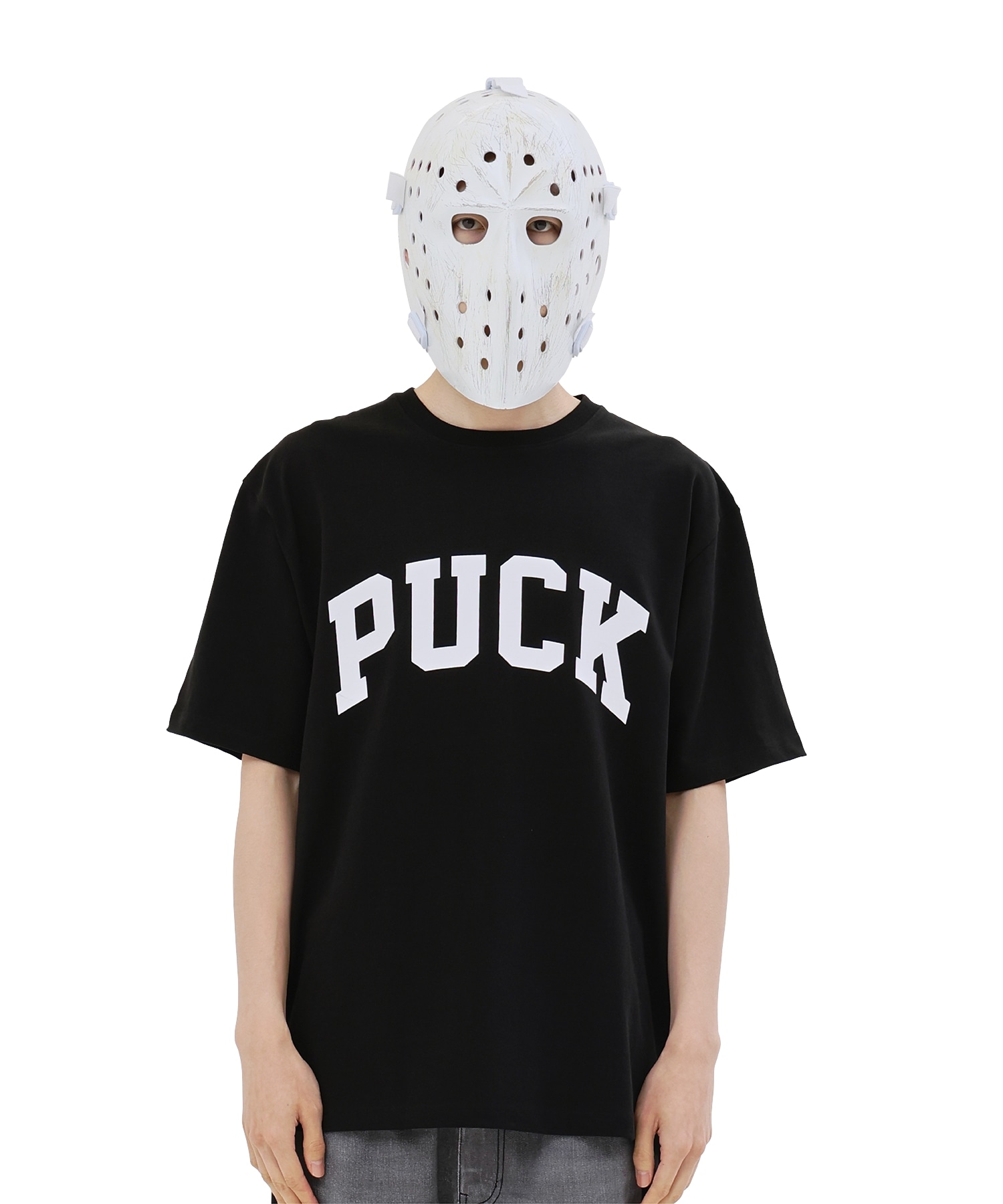 PUCK ロゴ Tシャツ ブラック/ホワイト