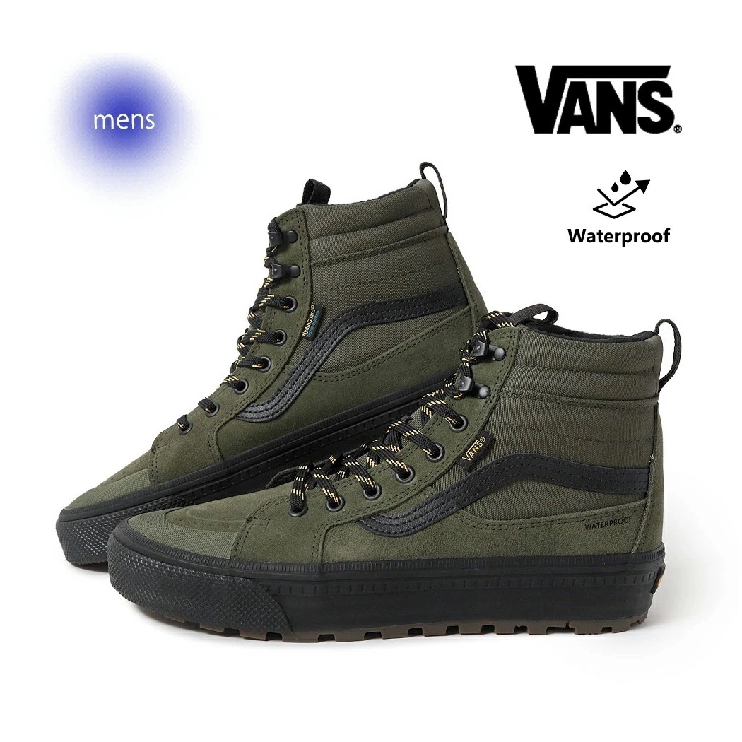 VANS バンズ スケート ハイ Sk8-Hi 防水 スニーカー Mte Waterproof insulated GREEN/BLACK ( スケハイ ヴァンズ カーキ メンズ VN000DAQ20