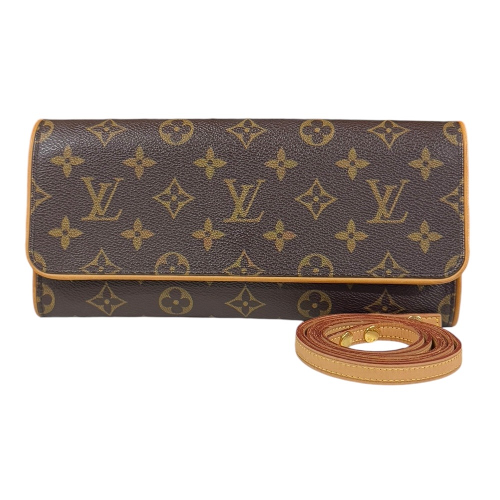 ルイヴィトン ポシェットツインGM モノグラム ショルダーバッグ モノグラムキャンバス M51852 ブラウン LOUIS VUITTON 中古 46,200円