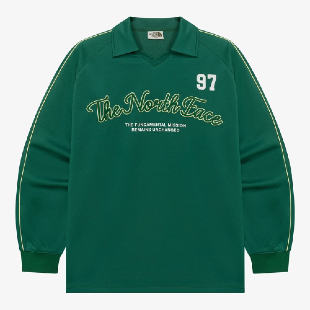 ザ・ノース・フェイス NT7TR04K ホワイトレーベル TNF クルーカラーロングスリーブ Tシャツ_グリーン
