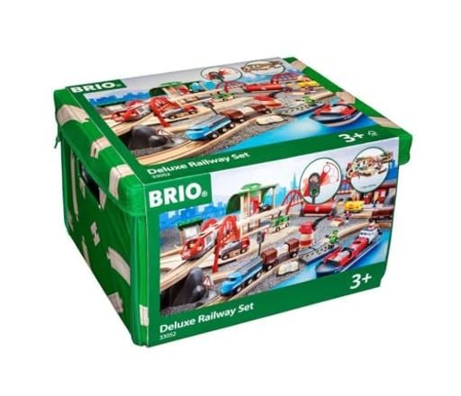 BRIO (ブリオ) WORLD レール&ロードデラックスセット 対象年齢 3歳~ (電車 おもちゃ 木製 レール) 33052