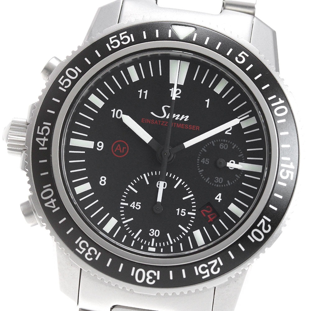 ジン Sinn 613 EZM13.1 M クロノグラフ デイト 自動巻き メンズ 良品 箱付き_863732【中古】
