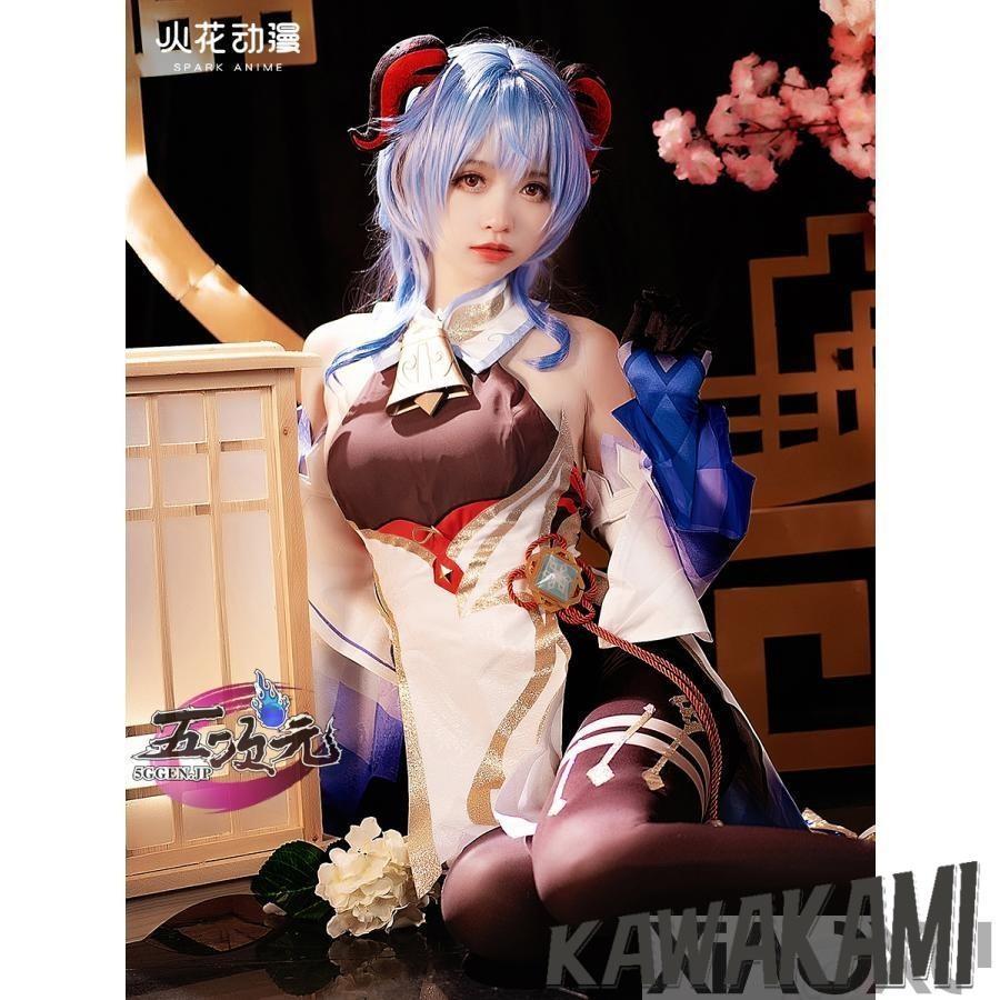 火花　原神　コスプレ　甘雨　かんう　衣装セット　ウィッグ　靴　追加可