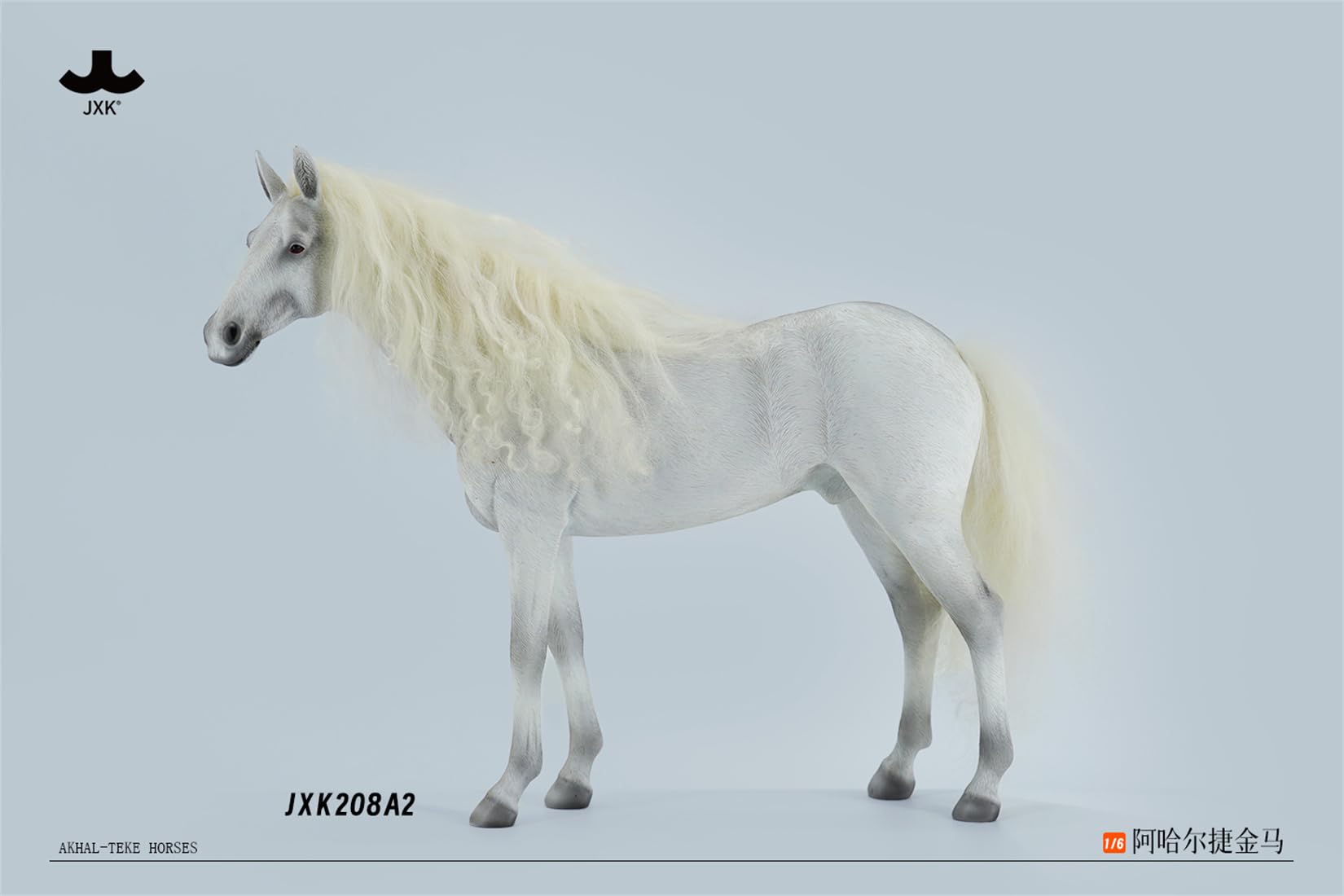 JXK 1/6 サイズ アハルテケ 馬 フィギュア Akhal-Teke 汗血馬 馬具 39cm級 ホース 動物 リアル プラモデル 模型 樹脂 塗装済 完成品 動物好き 大人のおもちゃ 置物