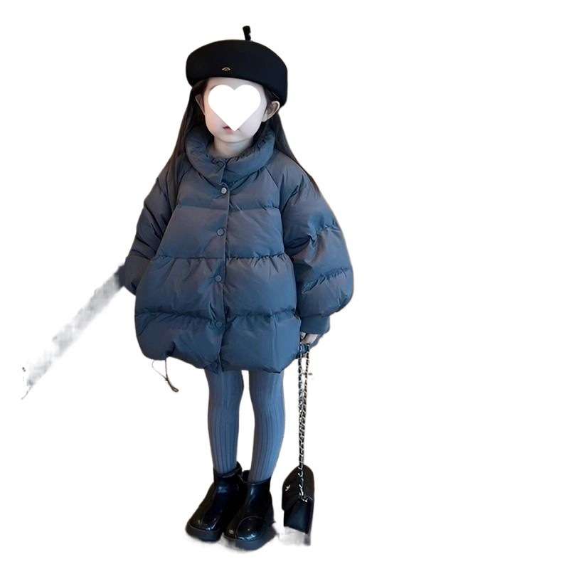 女の子の冬のダウンジャケット新しいスタイルの女の子のダックダウン肥厚暖かいジャケット冬服女の子のミッドレングストップ