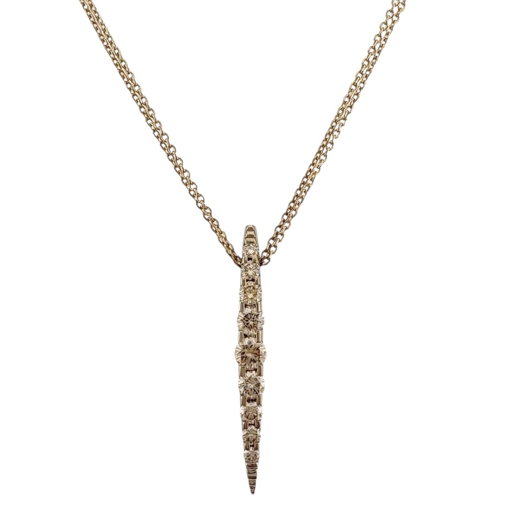 カシケイ ネイキッド ネックレス 18金 K18ゴールド ブラウンダイヤモンド KASHIKEY 中古 美品