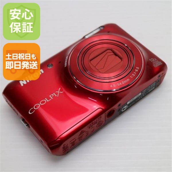 超美品 COOLPIX S6400 グロッシーレッド デジカメ Nikon 126