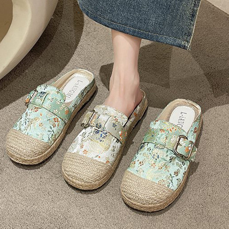 クーポン 花柄 スニーカー レディース かかとなし スリッポン サボ サンダル 厚底 フラット スリッパ おしゃれ カジュアル 軽量 脱ぎやすい 疲れにくい 通気性 シンプル スリッパ風 サボサンダル