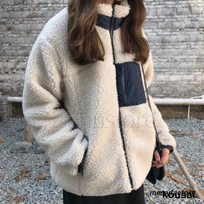 アウター ジャケット レディース ボアブルゾン ふわもこ 冬服 ボアジャケット ボアコート ハイネック おしゃれ オーバーサイズ ゆったり フリース 暖かい