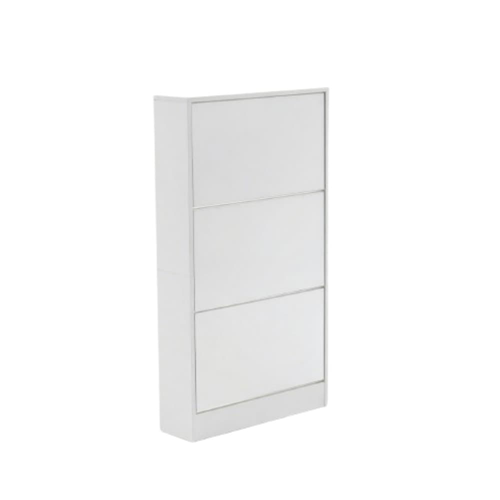 【鏡タイプ】下駄箱3段 シューズラック 玄関収納 ひとり暮らし スリムタイプ 靴収納ラック 靴収納棚 倒れ防止道具取付必要