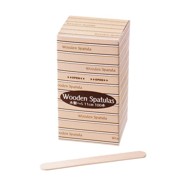 （まとめ）サンナップ ウッドスパチュラ（木ヘラ）Mサイズ SLW100M 1パック（100本） (×10セット)