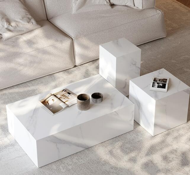 センタテーブル現代シンプルデザイナー岩板長方形コーヒーテーブル２個セットセンターテーブル