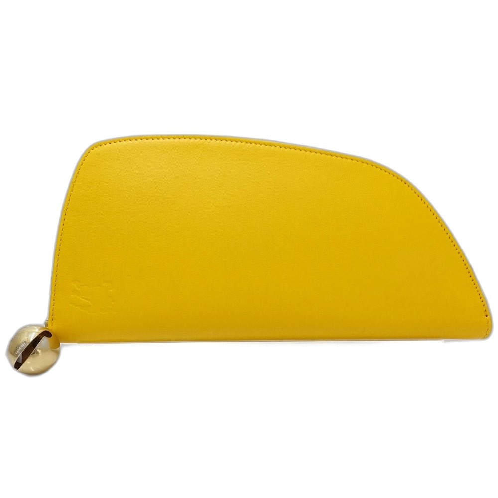 シールド ラウンドファスナー ロングウォレット 8079620 長財布 レザー イエロー/181377【中古】