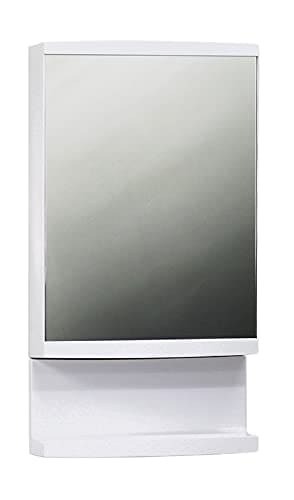 東プレ ミラーキャビネット収納 縦59.8横32奥行10.5cm ホワイト T-3260(下棚付き)