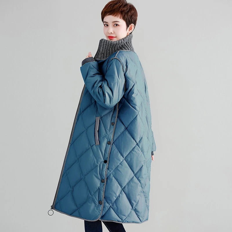 2023冬新品 中綿コート キ今週の割引は 25% オフですルティング 膝上丈 ロングコート タートルネック レディース アウター ジャケット メガ割 4,860円