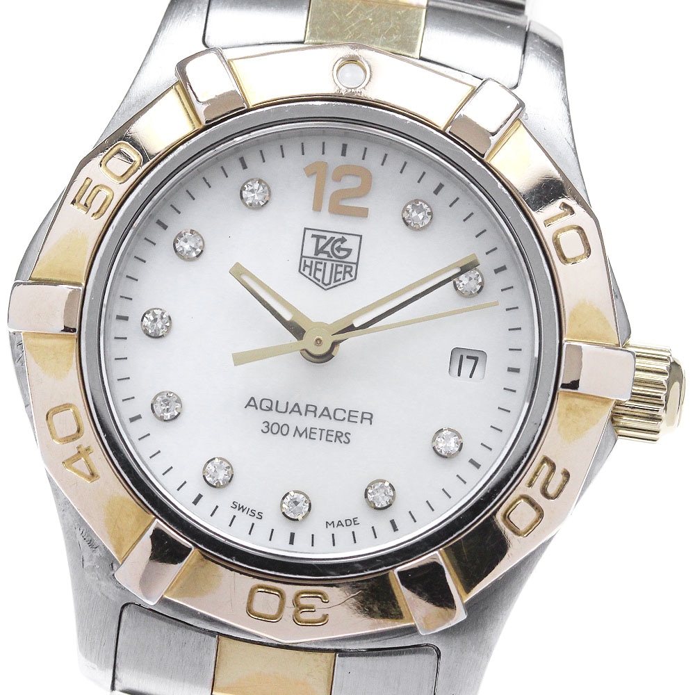 タグホイヤー TAG HEUER WAF1425 アクアレーサー デイト 10ダイヤ クォーツ レディース _831948【中古】