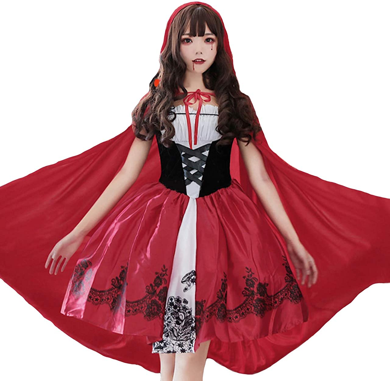 マント付き ハロウィン コスプレ 仮装 ワンピース ヴァンパイア 赤ずきん