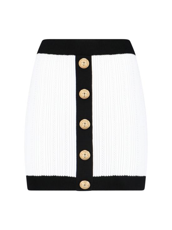 BALMAIN Women Mid Skirts FF1LB039KI64 GAB White