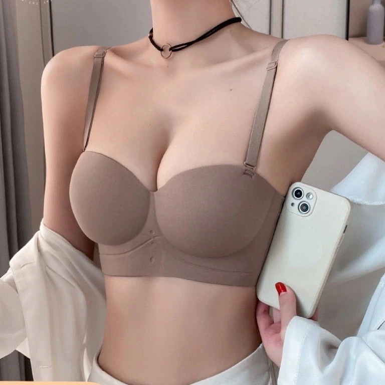 新型ブラジャー薄型下着たるみ防止ラ 韓国ファッション シームレスブラ一瞬で引き締まる補正下着ノンワイヤーブラ 厚手ブラ ギャザリング 響かない！1/2カップ 付きインナー補正下着人気ブラジャー カップ
