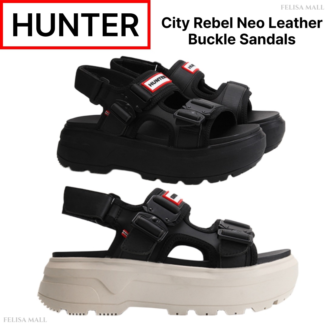 [HUNTER] City Rebel Neo Leather Buckle Sandals サンダル・厚底