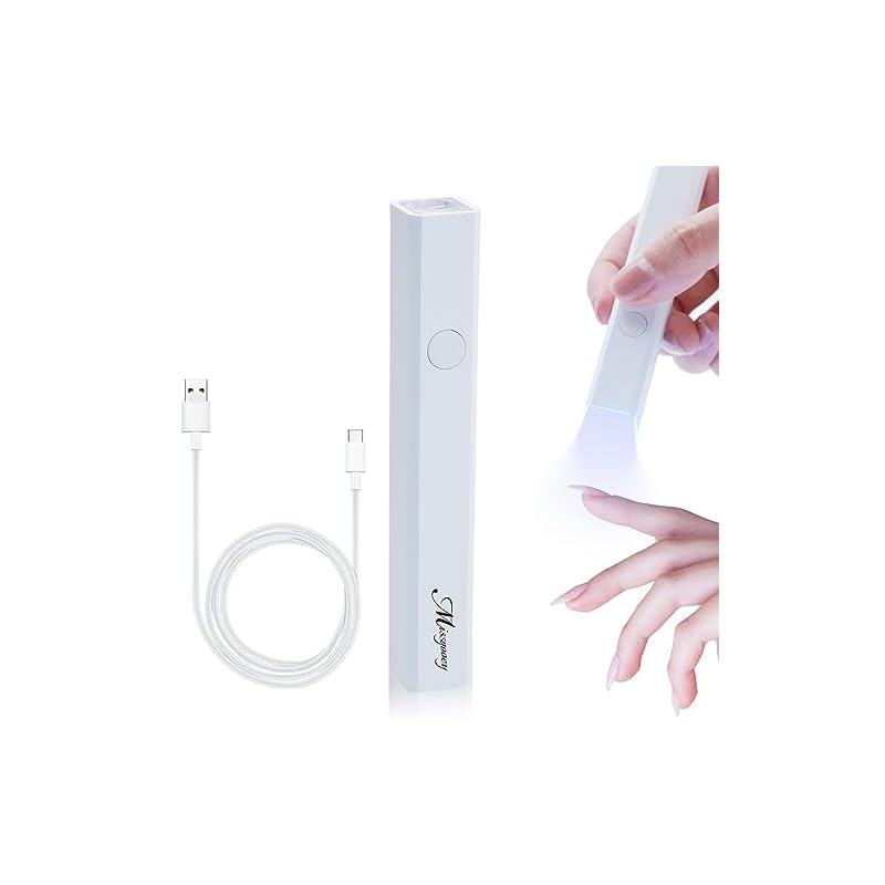 Missgooey ネイルライト ジェルネイル用ライト UVライト ハンディライト 3W ペン型 2階段タイマー機能 全ジェル対応 USB充電式 コンパク ポータブル 手足両用硬化ライト