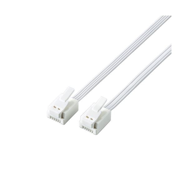 （まとめ） エレコム ツメ折れ防止モジュラーケーブル MJ-T5WH (×10セット)