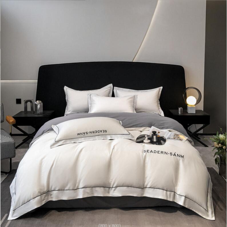 布団カバー 3点セット ベッド 寝具セット 枕カバー おしゃれ 北欧風 柔らかい 可愛い 模造シルク 防臭 防ダニ 洗える 4点セット セミダブル 高密度