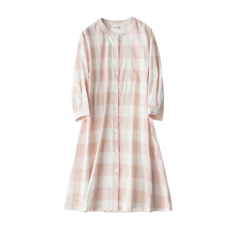 マタニティ パジャマ ワンピース 前開き ネグリジェ 100綿 長袖 出産準備 出産祝い ルーム