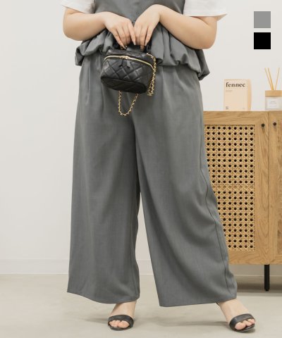 大きいサイズ レディース LL 3L 4L XL XXL XXXL ハイウエストワイドパンツ