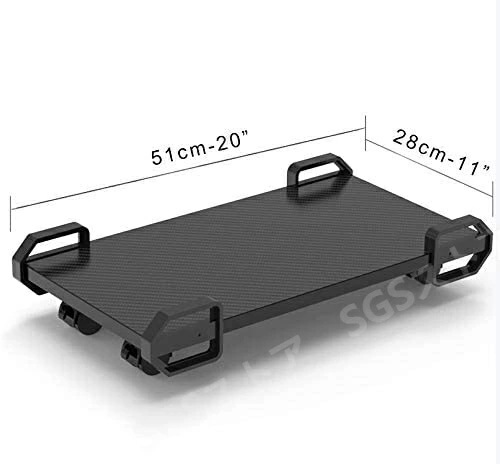 PCスタンド デスクトップ用 キャスター付き台車 CPUスタンド PC収納ボックス PCワゴン PCカート 収納カート 足元収納 バッフル付き 51*28cm ブラック