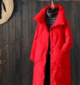 サイズ豊富 アウター ダウンコート 膝下 袖あり 長袖 もこもこ モコモコ ポケット 前開き キルティング ボタン かわいい 可愛い シンプル カジュアル おしゃれ お洒落 かっこいい