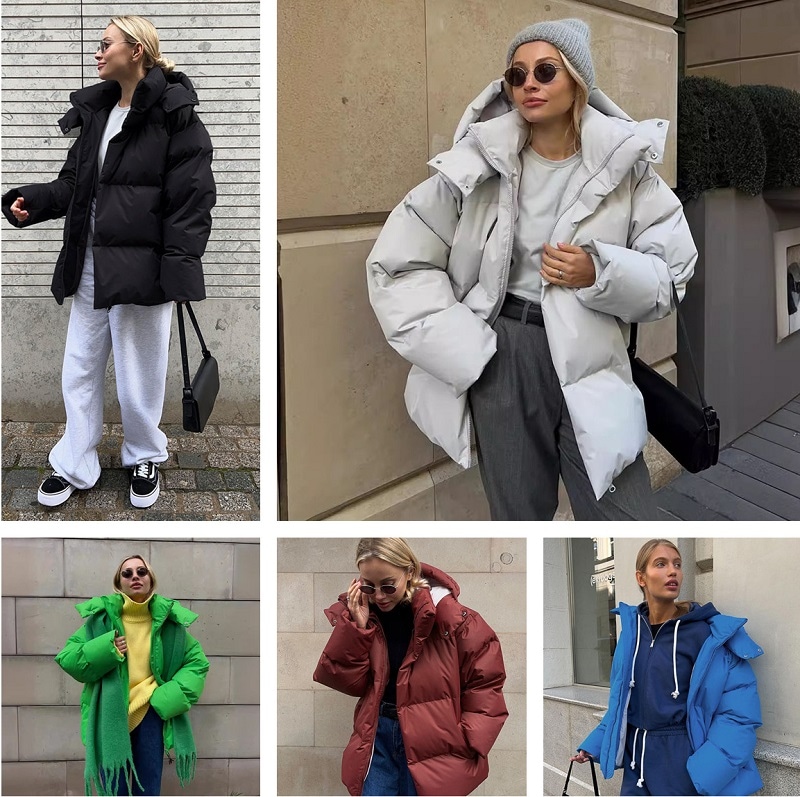 レデイース服アウターダウンジェケット中綿ジャケットコート２０２４冬新品可愛いあたたかふわふわショートミドル丈通勤通学８Colourフード付き 4,906円