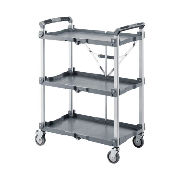 サンワサプライ折りたたみカート 3段式 総耐荷重135kg CART-FA1GY 1台物流・運搬器具