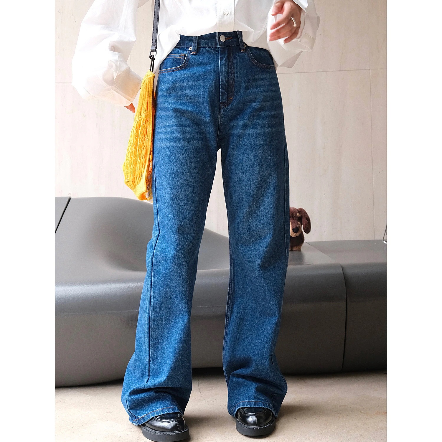 秋パリおしゃれな通勤ハイウエストブーツカットジーンズスリムスリムカジュアルパンツレディースその他 パンツ