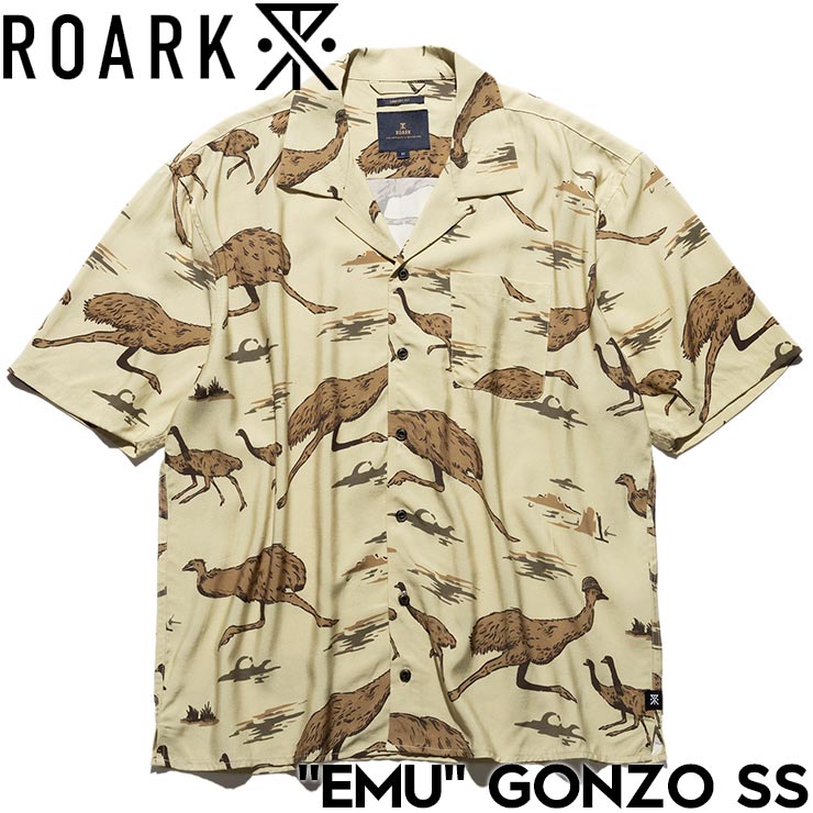 半袖シャツ ROARK ロアーク EMU GONZO SS RWJ1123-BOG 25SU 日本代理店正規品