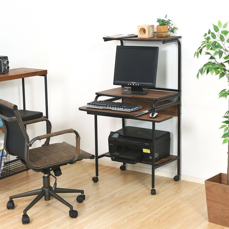 パソコンデスク おしゃれ 机 ワークデスク ブラウン ブラック