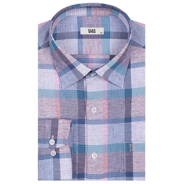 25年SS リネン混紡 ラージチェック レギュラーフィット カジュアルシャツ DLS3SHCL131P1